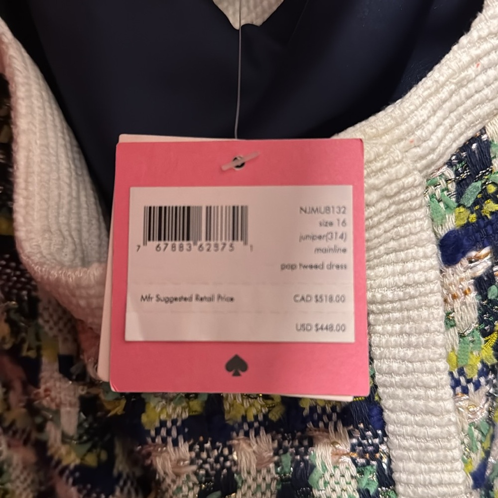 Kate Spade Pop Tweed Green Dress- US 16 - Picture 10 of 10